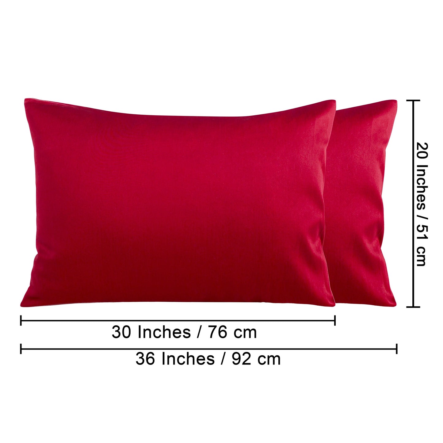 500 Thread Count Egyptian Cotton Set Of 2 Pillowcases - Soft And Breathable Envelope Closure