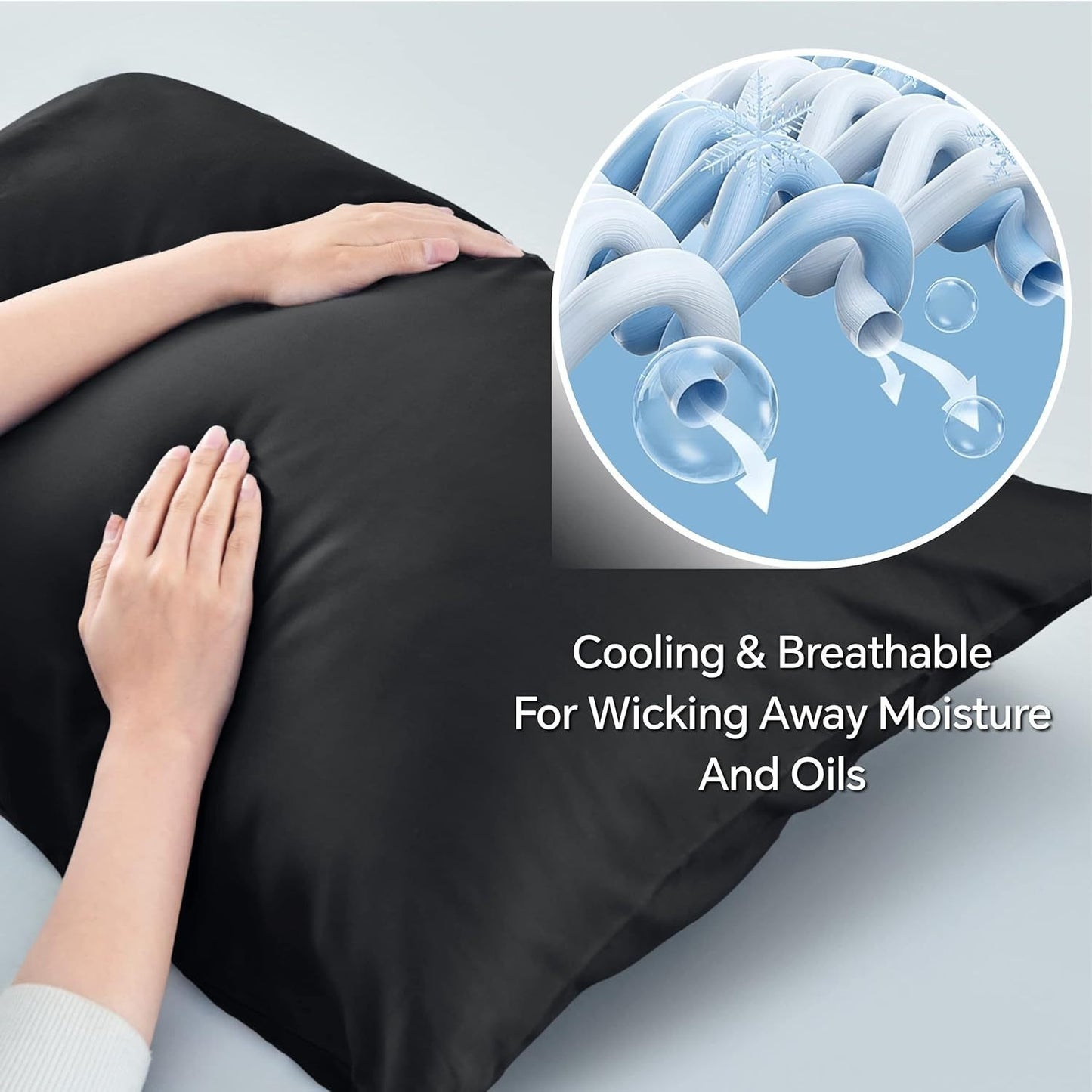 Soft Cooling Pillow Breathable and Soft Cooling Pillow Cases for Hot Sleepers & Night Sweats, Rayon Derived from Bamboo, Pillow Cases, Envelope Pillowcases